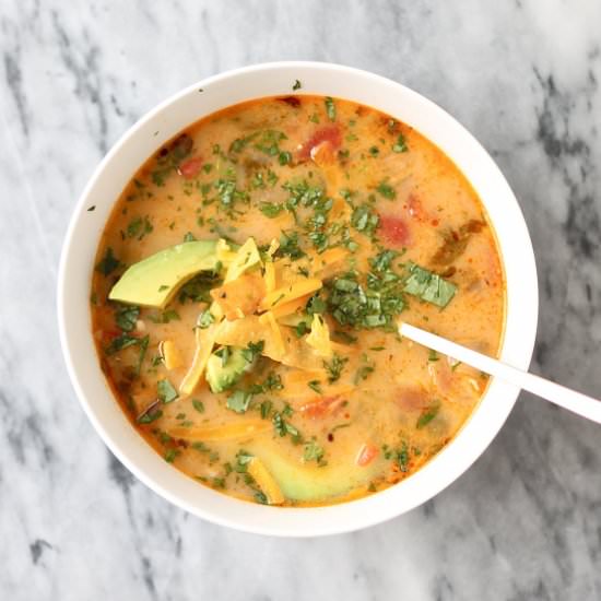 Creamy Roasted Chicken Tortilla Soup