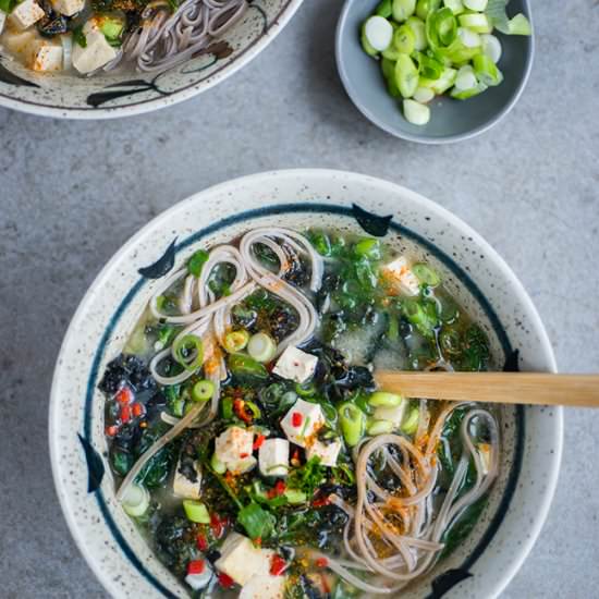 Japanese Miso, Tofu & Kale Soup