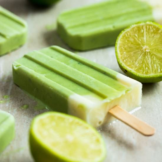 Avocado Lime Popsicles