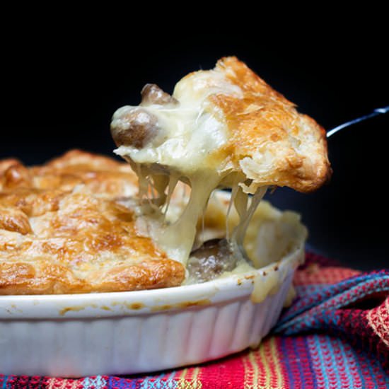 Cheesy Chicken & Mushroom Pie
