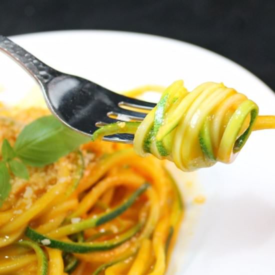 Zucchini Pasta w/ Fresh Tomato Sauce