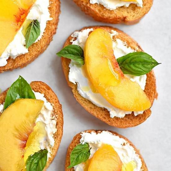Peach And Goat Cheese Brushetta