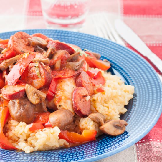 Chicken Cacciatore and Chorizo