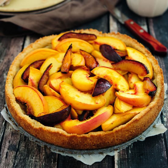 Peach-Plum Almond Tart