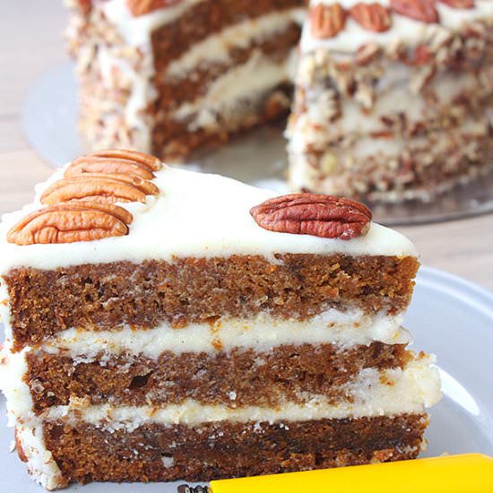 Carrot Cake with Pecan Nuts