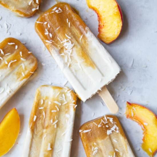 Peach, Cardamom & Coconut Popsicles