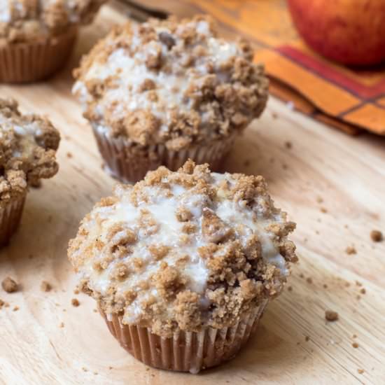 Glazed Apple Coffee Cake Muffins