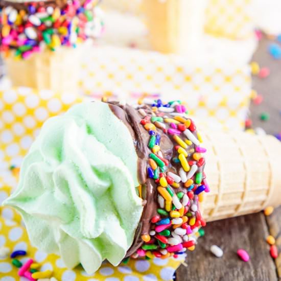 Meringue Ice Cream Cones