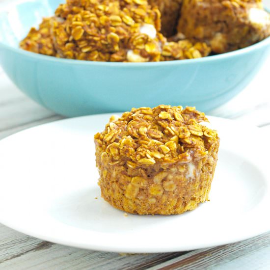Pumpkin Spice Baked Oatmeal Cups