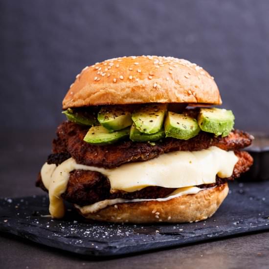 Crispy chicken burger