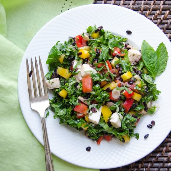 Tangy Italian black rice salad