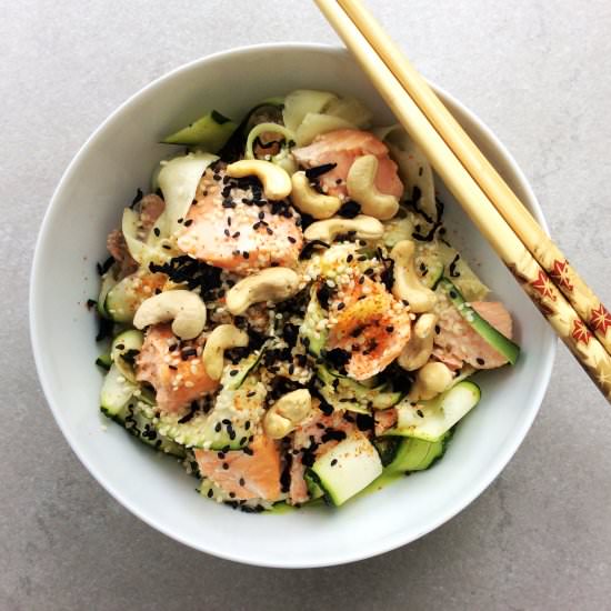 Ginger Lime Courgette Ribbon Salad