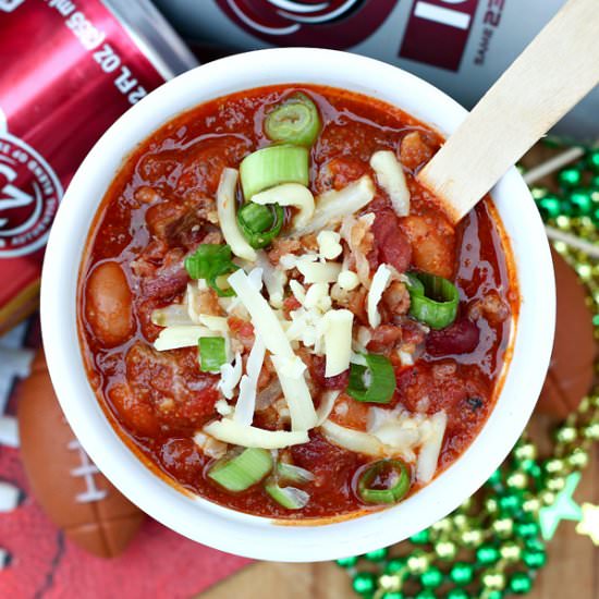 Dr Pepper Game Day Beef Chili