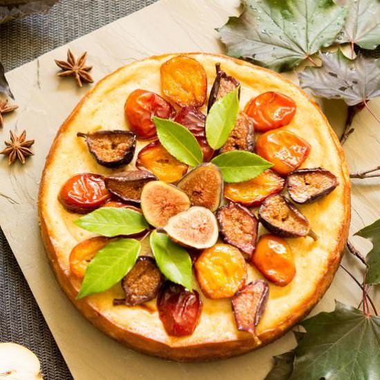 Ginger Pear & Roasted Fruit Cheesecake