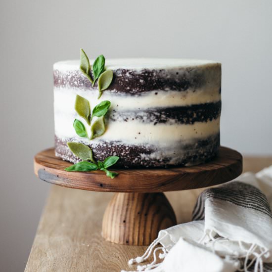 Basil Mascarpone Buttercream Cake