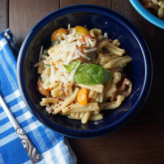 Tomato and Basil Pasta with Brie