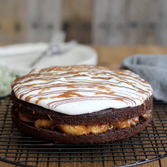 Chocolate Cake with Banana Foster