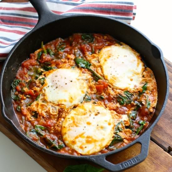 Eggs in Hatch Chile-Spiced Tomatoes