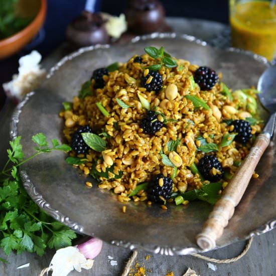 Einkorn and Blackberry Salad