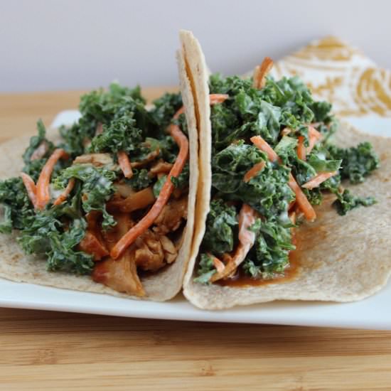 Barbecue Chicken &Kale Slaw Tacos