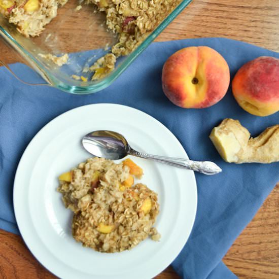Ginger Peach Baked Oatmeal