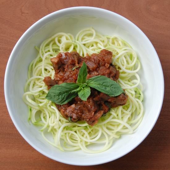 Zoodles with Mushroom Bolognese