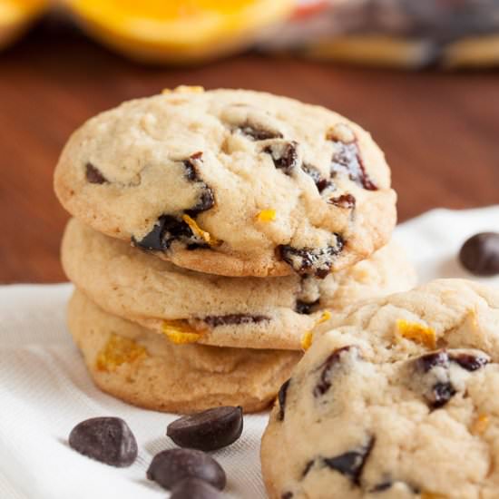 Orange Cookies with Cherries
