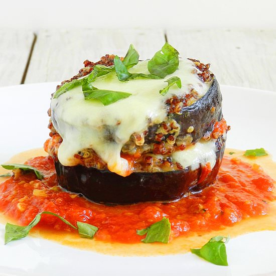Quinoa Crusted Eggplant
