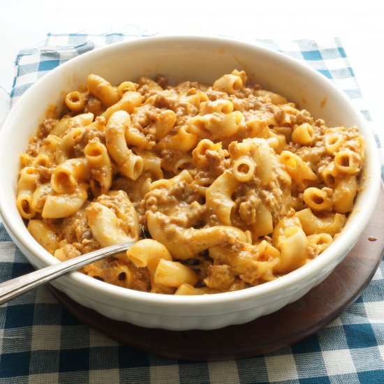 Velveeta Cheese Burger Mac & Cheese