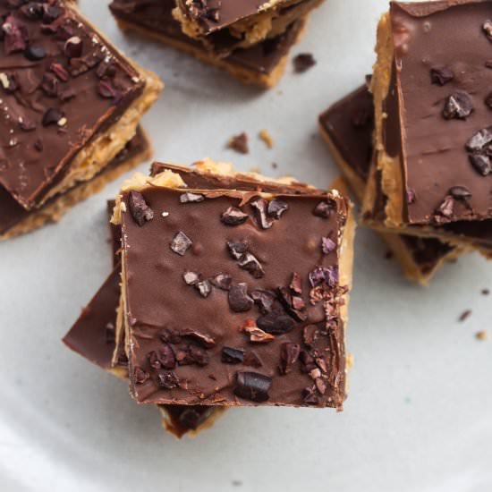 Vegan Peanut Butter Chocolate Bars