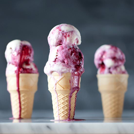 Sweet Corn & Blackberry Ice Cream
