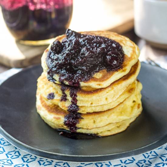 Hoe Cakes with Blueberry Jalapeño
