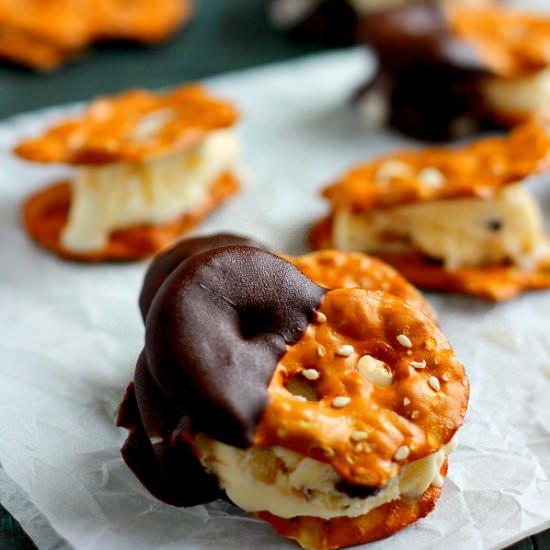 Pretzel Ice Cream Bites