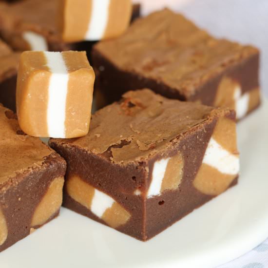 Nutella & Caramel Brownies