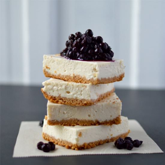 Skinny Blueberry Cheesecake Bars