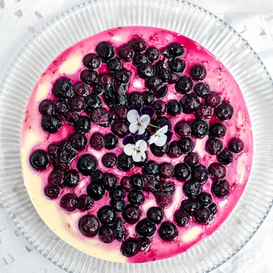 No Bake Blueberry & Lime Cheesecake