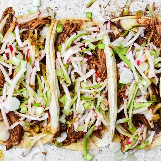 Chicken Tacos with Crunchy Slaw