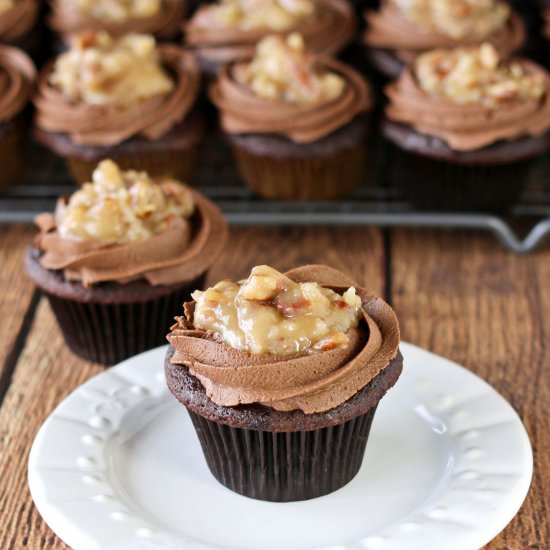 German Chocolate Cupcakes