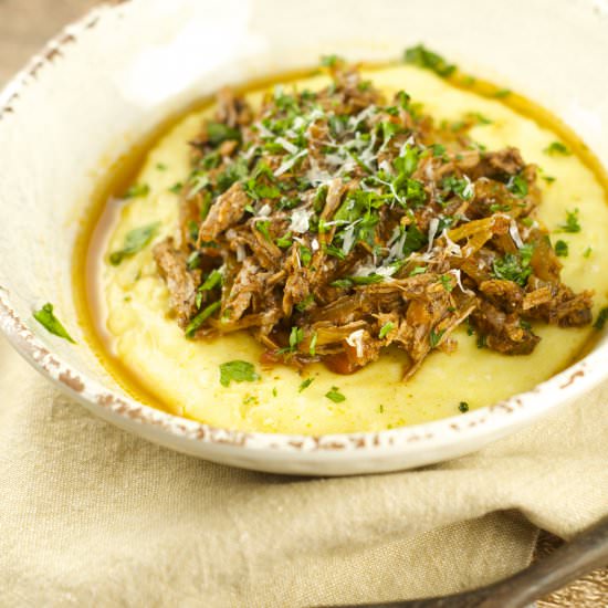 Braised Creamy Ragu over Polenta