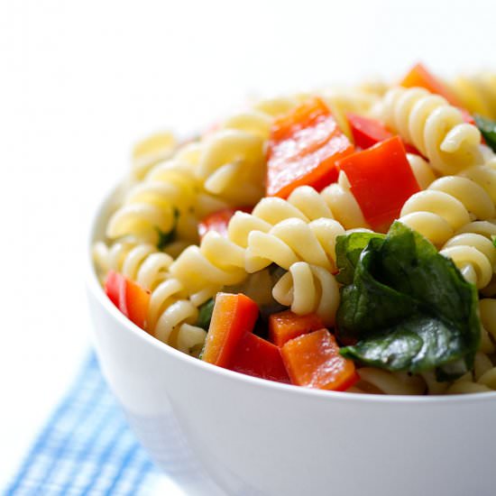 Red Pepper and Spinach Pasta