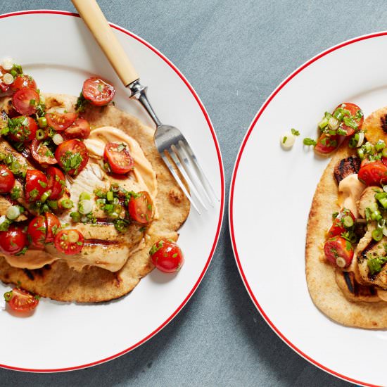 Grilled Tuna Flatbread Sandwiches