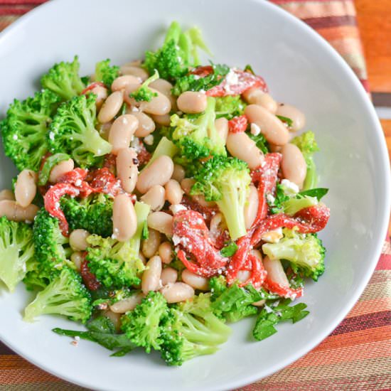 Broccoli, Bean & Red Pepper Salad