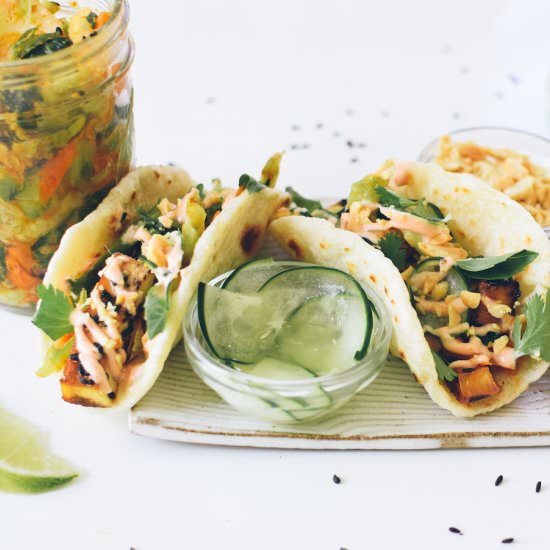 Black Sesame Tofu Tacos