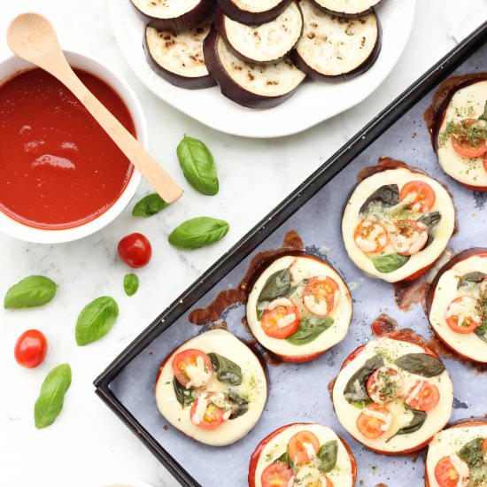 Mini Caprese Eggplant Pizzas