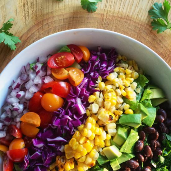 Healthy mexican rainbow salad