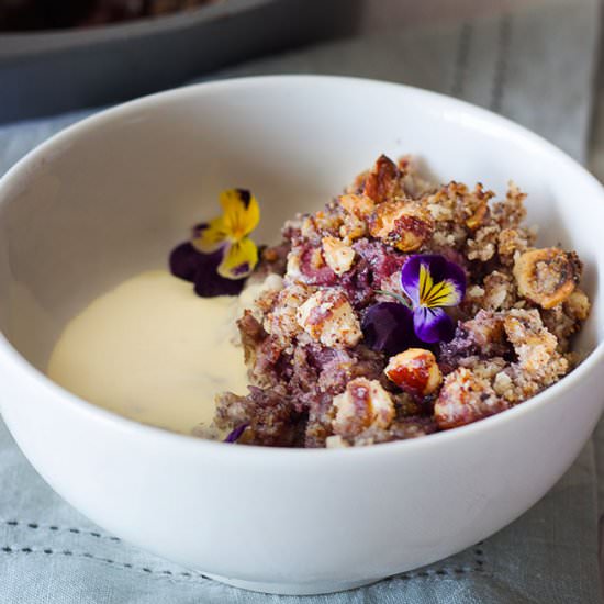 Rhubarb & Raspberry Crumble