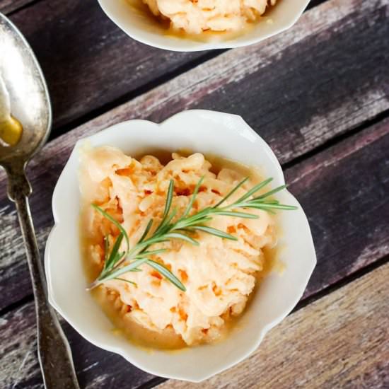 Rosemary Honey Peach Frozen Yogurt
