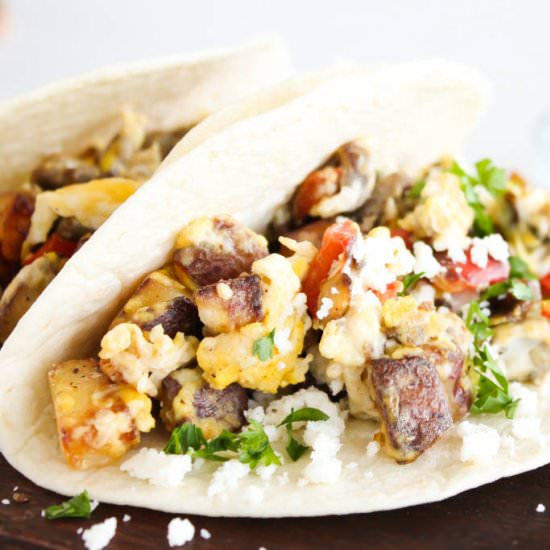 Breakfast Scramble Soft Tacos