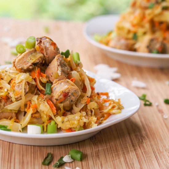 Cabbage Hash with Chicken Sausage
