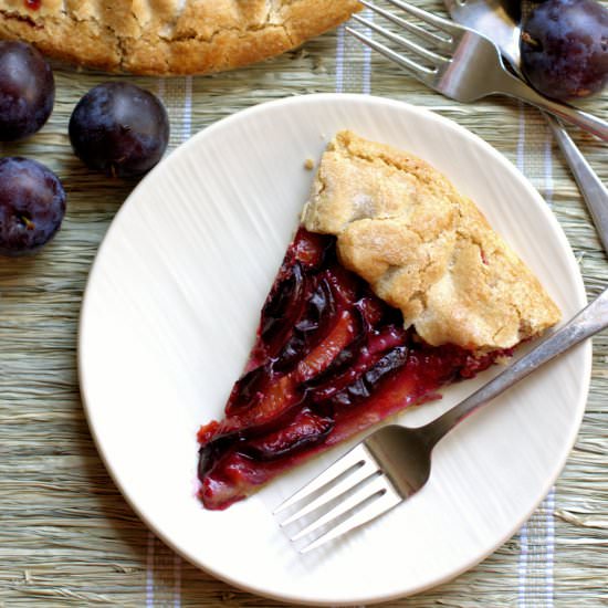 Rustic Plum Tart with Walnut Crust
